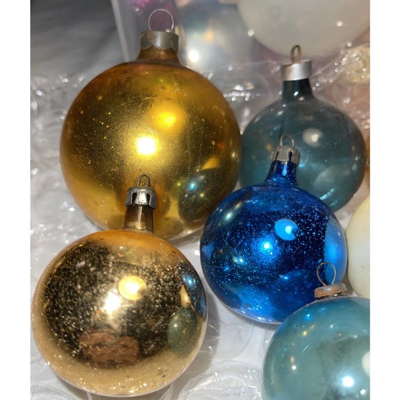 Vintage Mercury Glass Mixed Lot Christmas Ornament Some Rare Marked Poland 3E26 - Picture 4 of 12